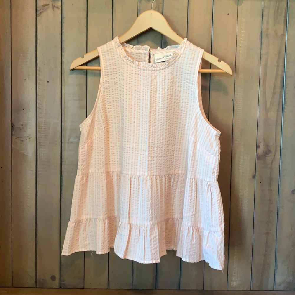 sleeveless seersucker top